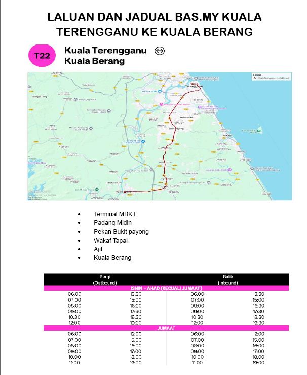 LALUAN DAN JADUAL PERJALANAN BAS.MY